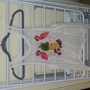 AMERICAN EAGLE OUTFITTERS XL crochet flamingo top